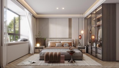 现代家居卧室3D模型下载